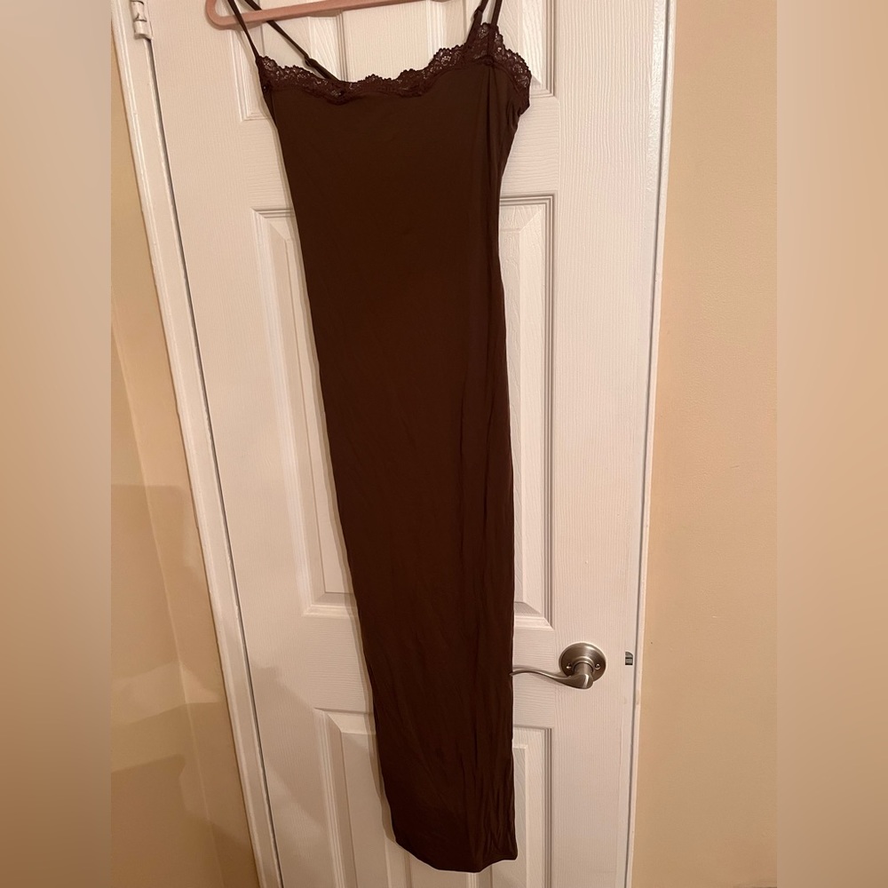 Skims lace long dress